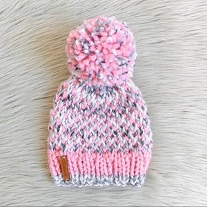 Chunky Knit Beanie With Yarn Pom Pom